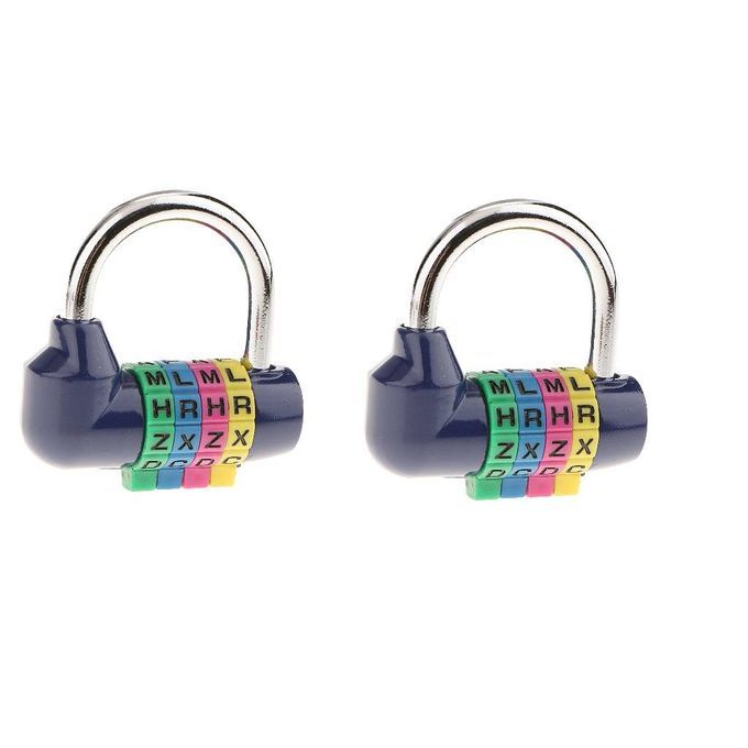 2 Luggage Lock 4 Digit Combination Blue Travel