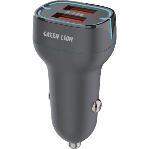 Green Lion Car Charger Qc3.0 18w + Qc3.0 18w - Black