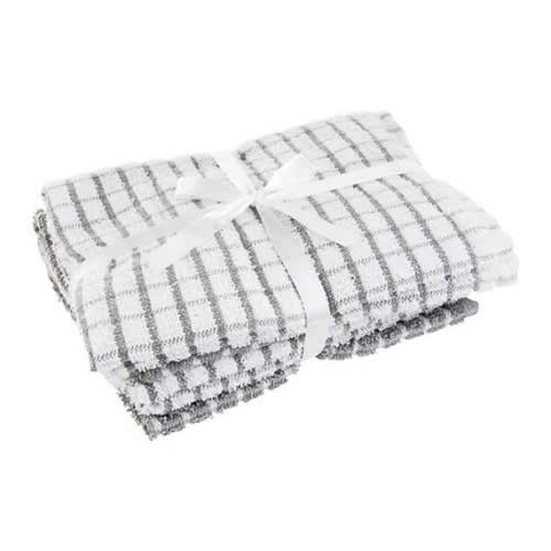 Tea Towel 4-pack, White/dark Grey 45 x 60cm