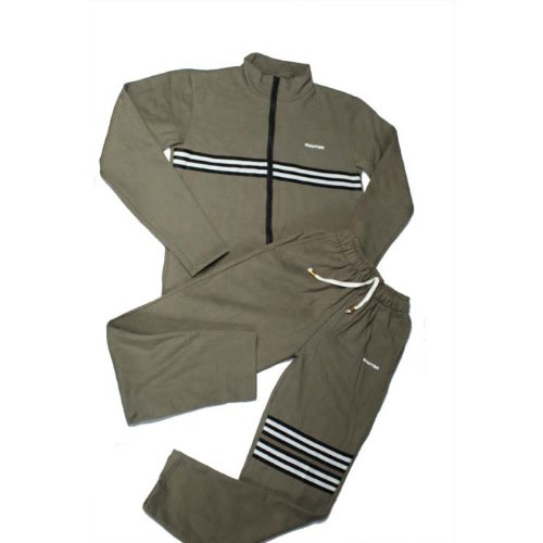 Unisex 2 In 1 Lux Lami Tracksuit Set - Military Green
