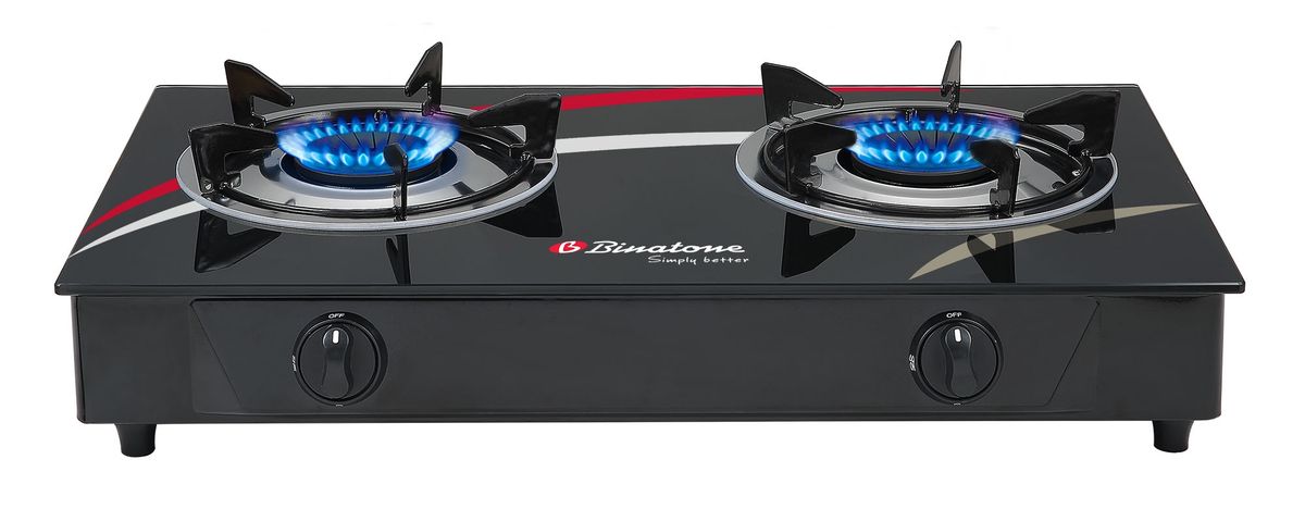 Table Top Glass Finish Gas Cooker (GGC-002) - Black