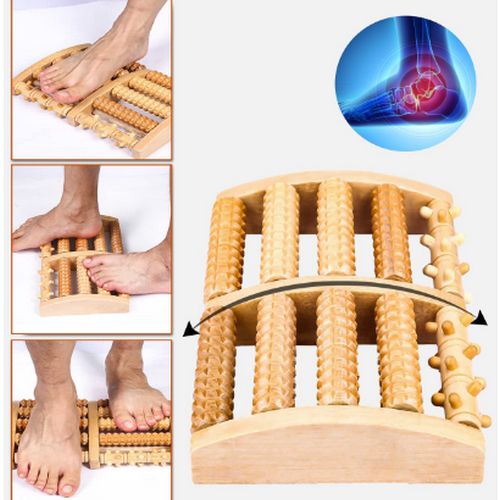 Wooden Dual Foot Massager Roller Pain Relief