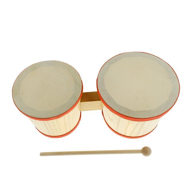 Finest Wooden Bongo Drum Hand Percussion For Kids Preschool Musical
