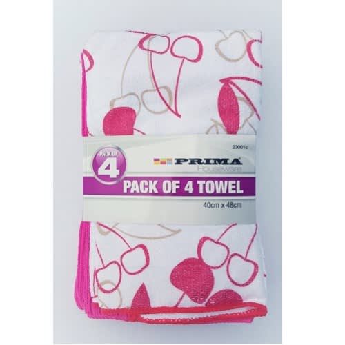 Pack Of 4 Towel, Pink