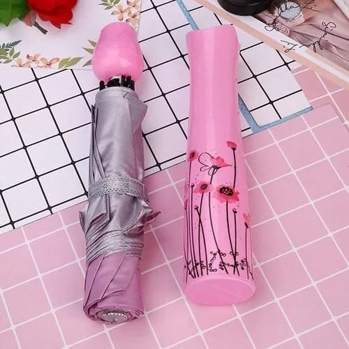 Portable Rose Bottle Umbrella-pink