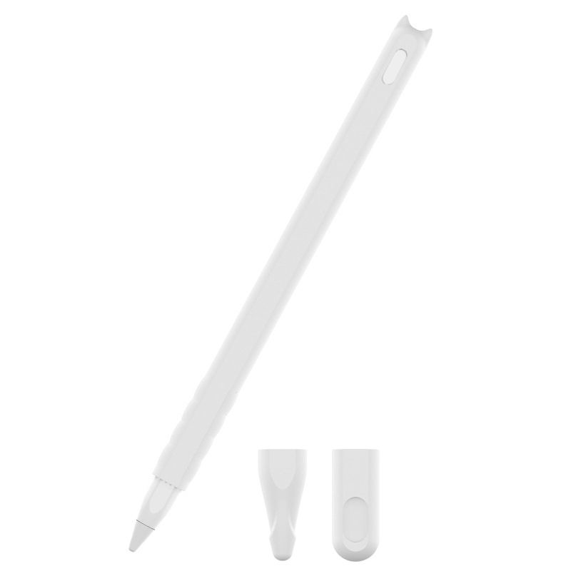 2 PCS Cartoon Touch Silicone Pen Case For Apple Pencil 2(White)