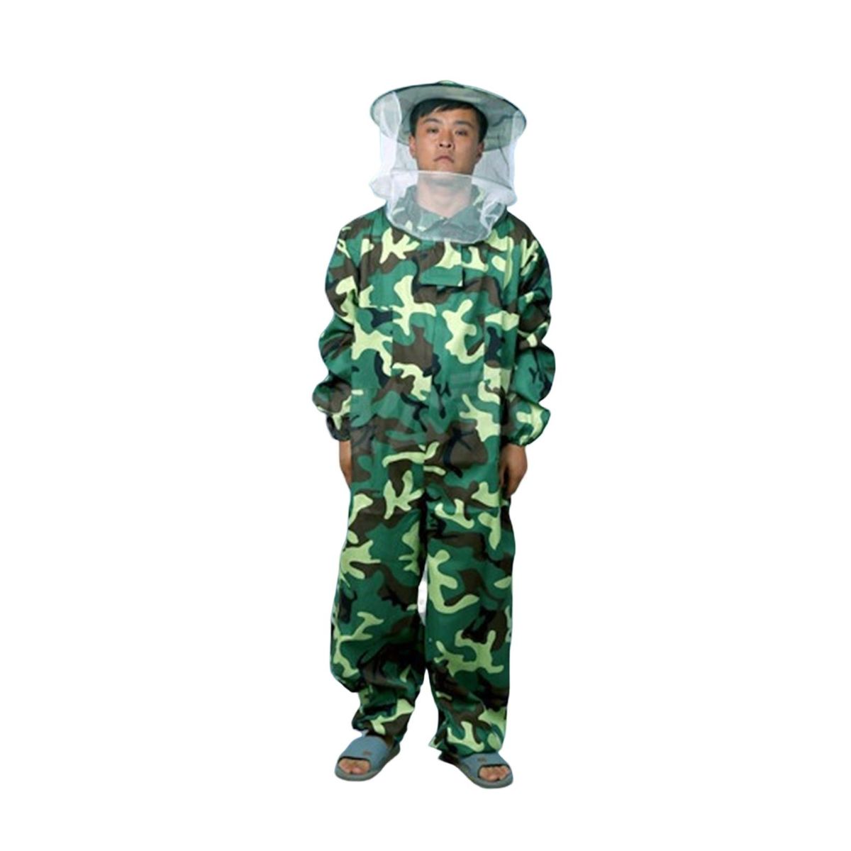 Bee Suit Bee Keeper Outfit with Protective Round Veil Hood Green