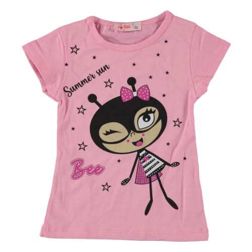 Summer Sun Bee Girls T-shirt - Pink