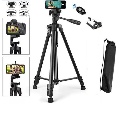 Tripod Stand Adjustable Phone Camera Live Streaming Stand Holder + Bluetooth Remote Control