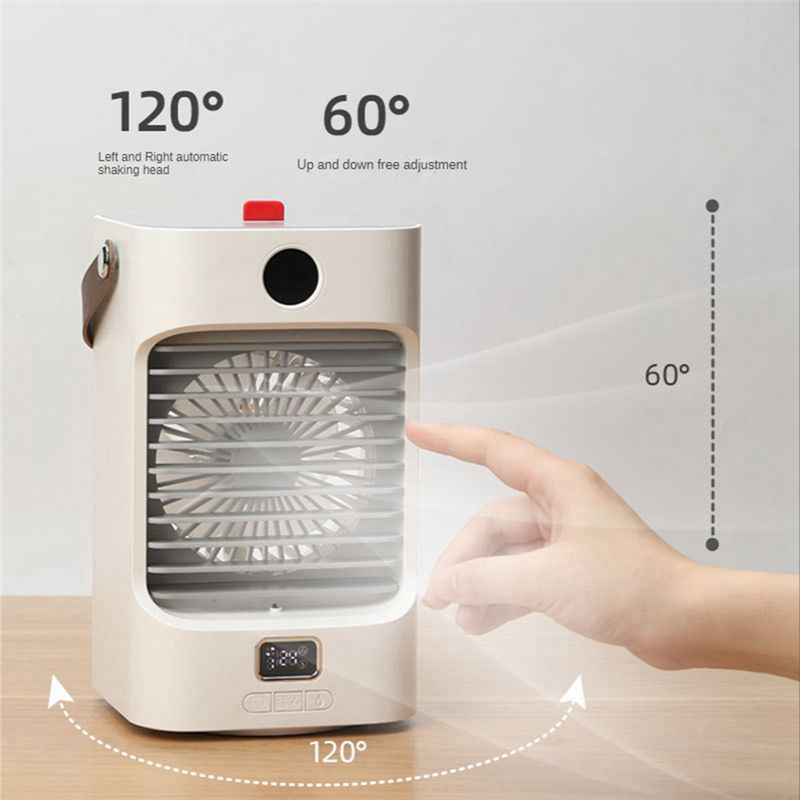 Portable Air Cooler Fan USB Air Cooler Mini Negative Ion Air Conditioning Humidifier Purifier Colorful Lights 4000MAh B