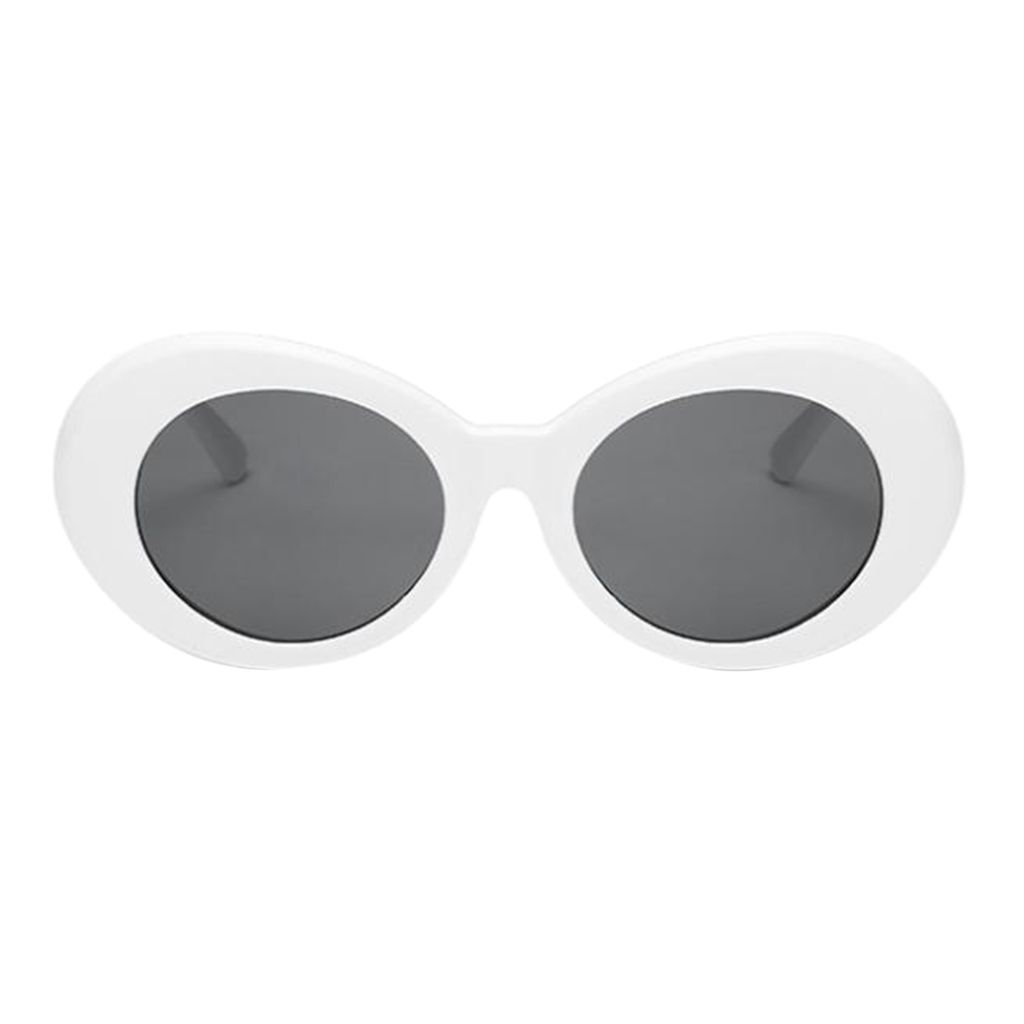 Unisex Oval Shape Sunglasses Sunglasses Sun Glasses Plastic White+Grey