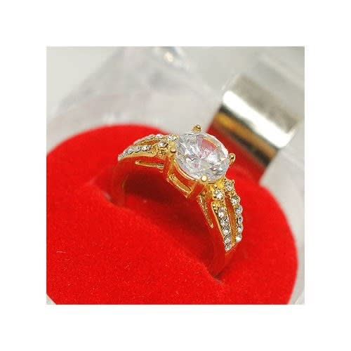 Stoned Engagement Ring - Gold