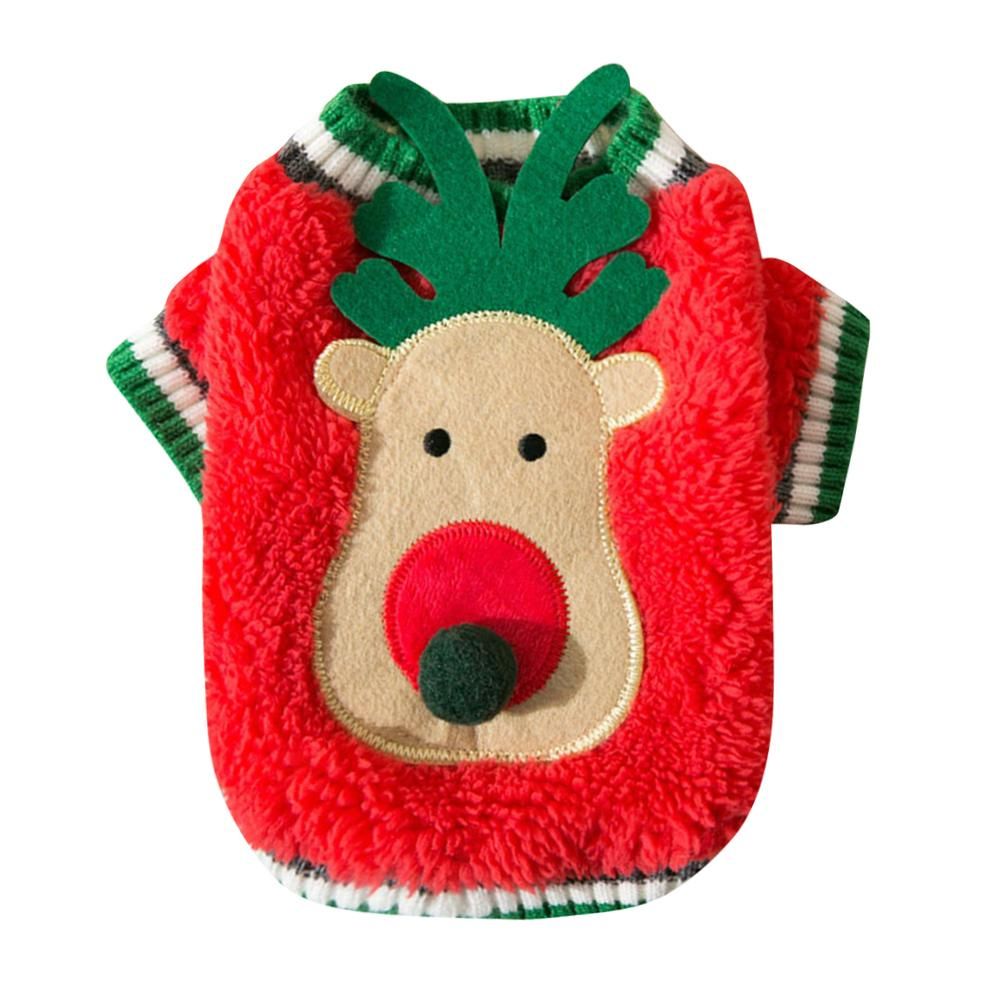 Christmas Dog Cat Sweater Warm Winter Pullover Reindeer Pet Clothes for Cat Puppy Small Dog