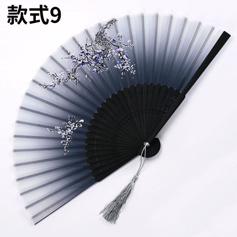 Inch 7 Bambu Wind Main Fans A Japanese Eventail Vintage National Folding Fan Woman Hand Cheongsam Fan Prop Hand Ancient