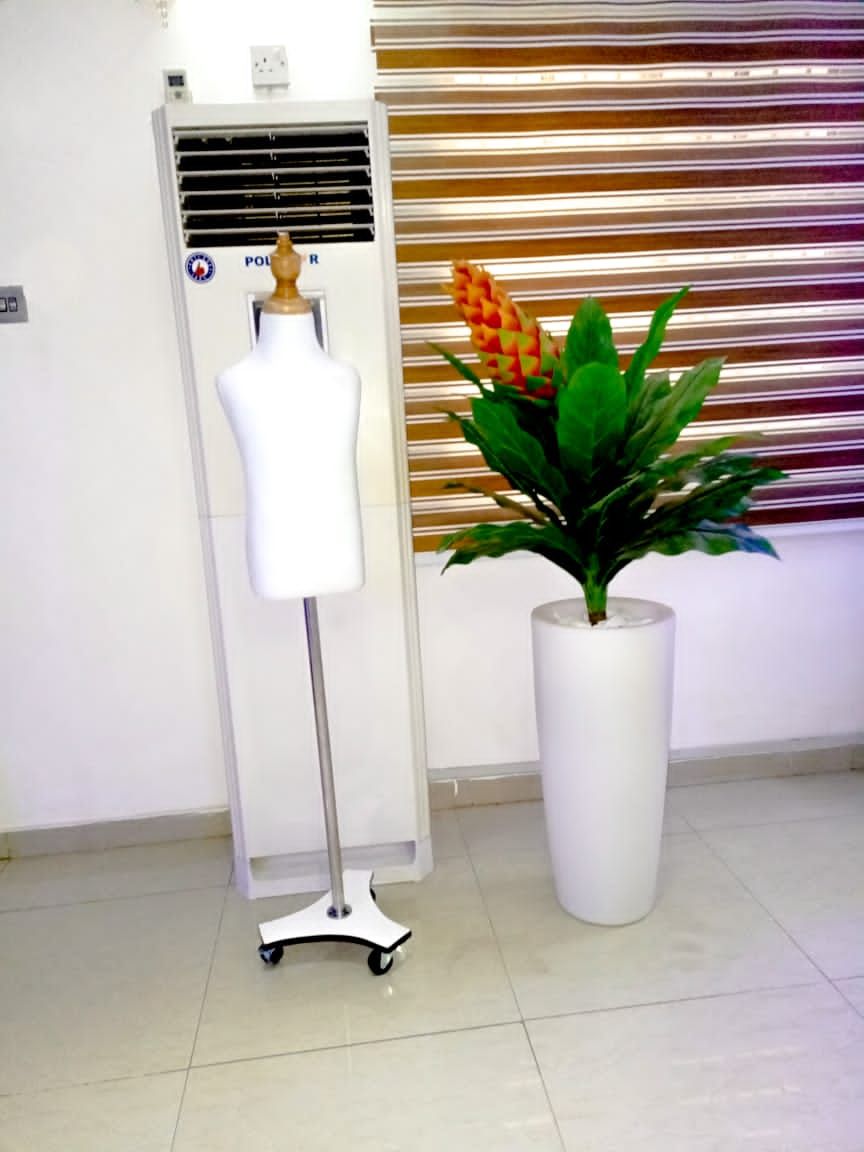 White Kid Dress Form With Tyre Stand