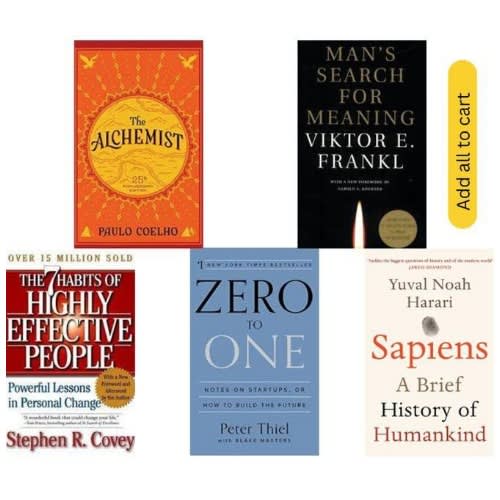 Man's Search For Meaning + The 7 Habits Of Highly Effective People + The Alchemist + Zero