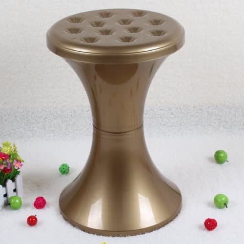 Detachable Plastic Stool With Storage Space - Gold