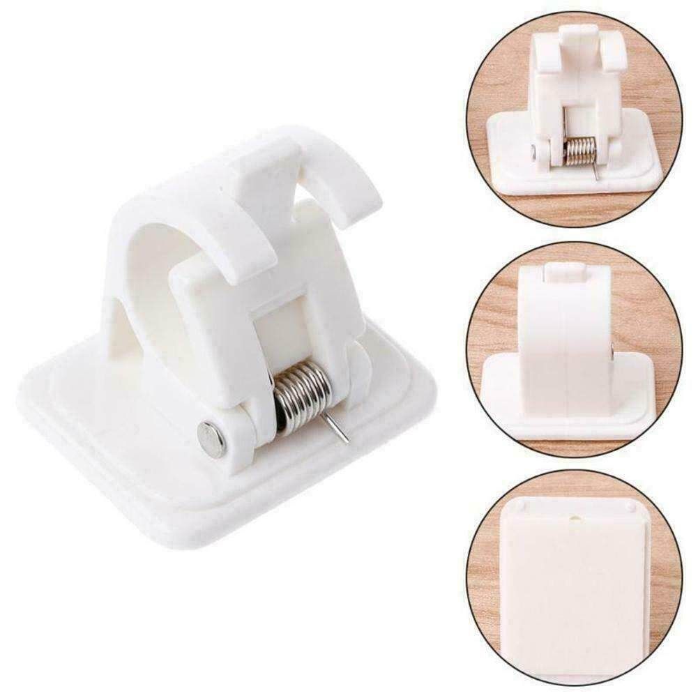 2 Pcs Hanging Rod Clip Adhesive Wall Curtain Hanging Rod Clamp Hooks Shower Curtain Rod Fixed Clip Hanging Rack Hook