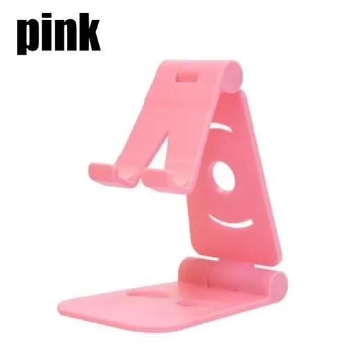 Aluminium Folding Lazy Bracket Phone Holder Stand - Pink
