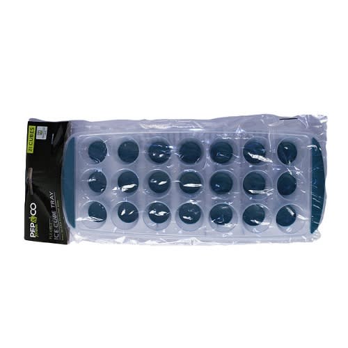 Flexible Ice Cube Tray -Easy Release Silicone Base - 21cubes - Green