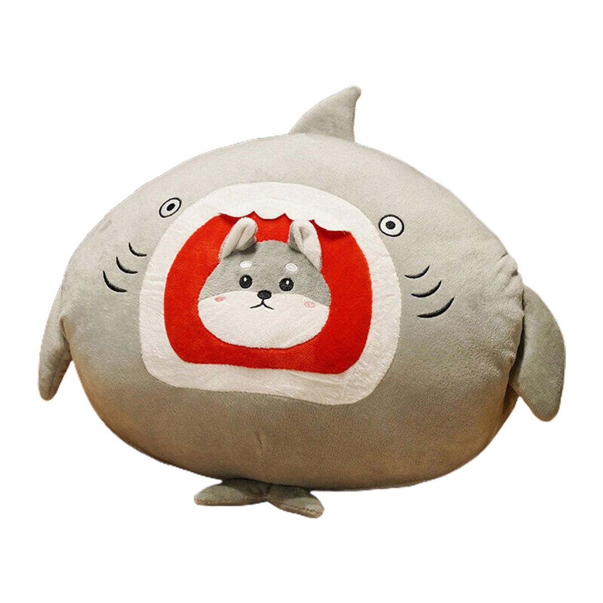 Plush Animal Pillow Stuffed Animal Doll Pillow Shark Rabbit Plush Toy Grey