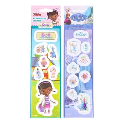 Frozen & Doc Mc Stuffins 3d Embossed Stickers - Set Of 2 - Blue