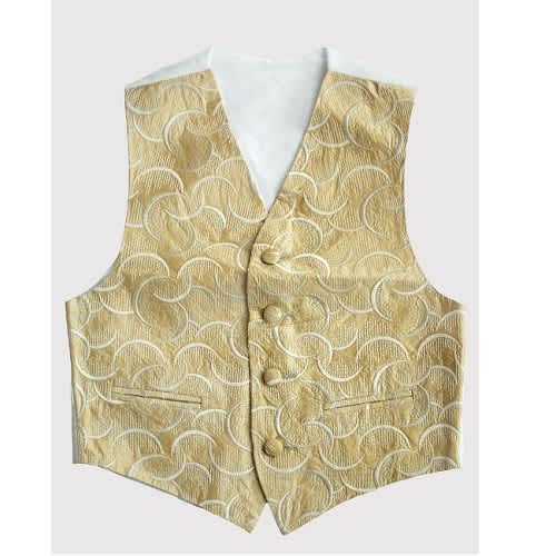 Boys Light Brown Textured Waistcoat - 26