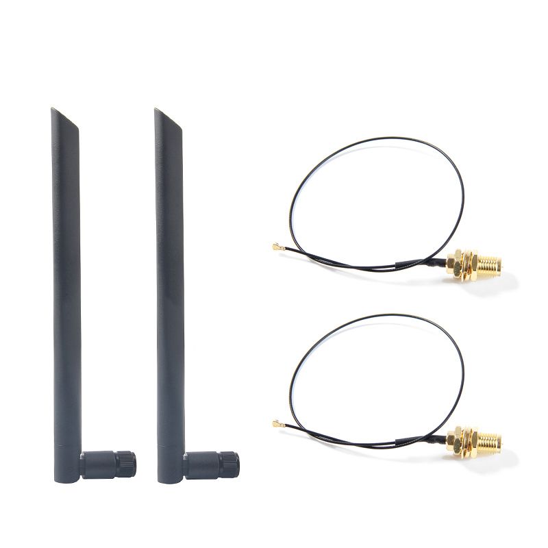 NEW Dual Band 5dbi Wireless WiFi Antenna RP-SMA + MHF4 IPX
