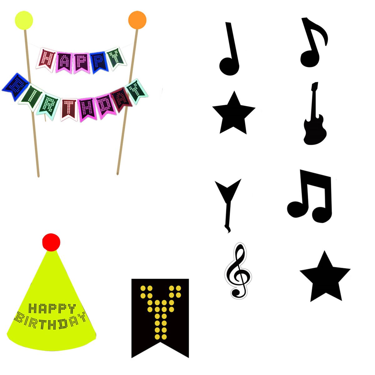 Glow Neon Birthday Party Decorations Supplies Happy Birthday