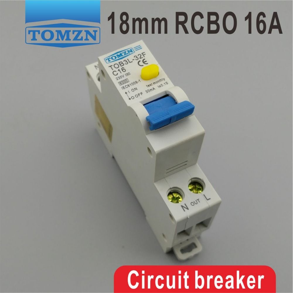 RCBO 6KA 16A Circuit TOB3L-32F 18MM Residual Current 1P+N