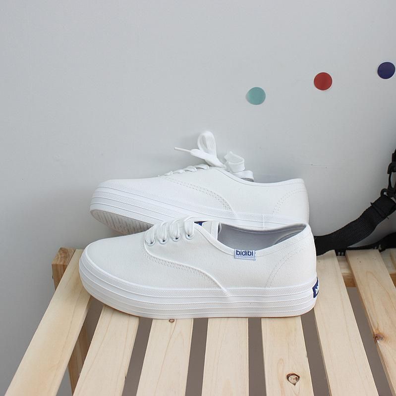 Little White Shoes Female 2021 Spring and Autumn Cloth Shoes Student Korean Edition Thick Sole Board