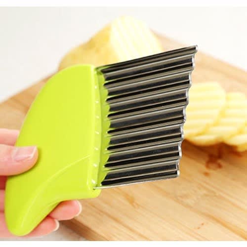 Stainless Steel Crinkle Wavy Cutter - Green