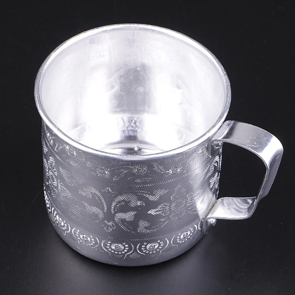 Metal Silver Thailand Tin Cup Mug Tin Can Drinkware Drinking Coffee