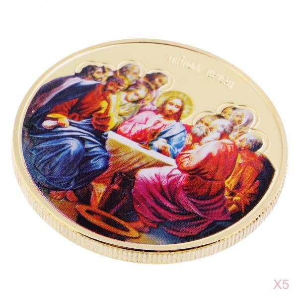 5 Commemorative Coin Toys Christian Metal Medal Collection