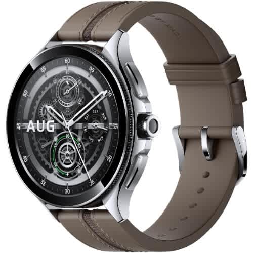 Watch 2 Pro Bluetooth Smart watch - Silver Case with Brown Leather Strap