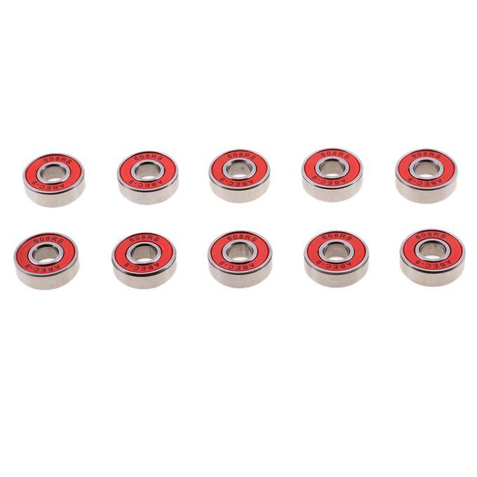 10Pieces Premium ABEC-9 Roller Skate Wheel Bearings Seal Ball Red