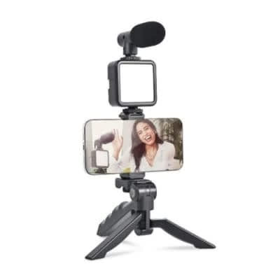 Video Making/ Vlogging Kits With Microphone Led Fill Light & Mini Tripod
