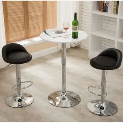 2 Pcs Of Stools And 1 Pc Adjustable Wine Table