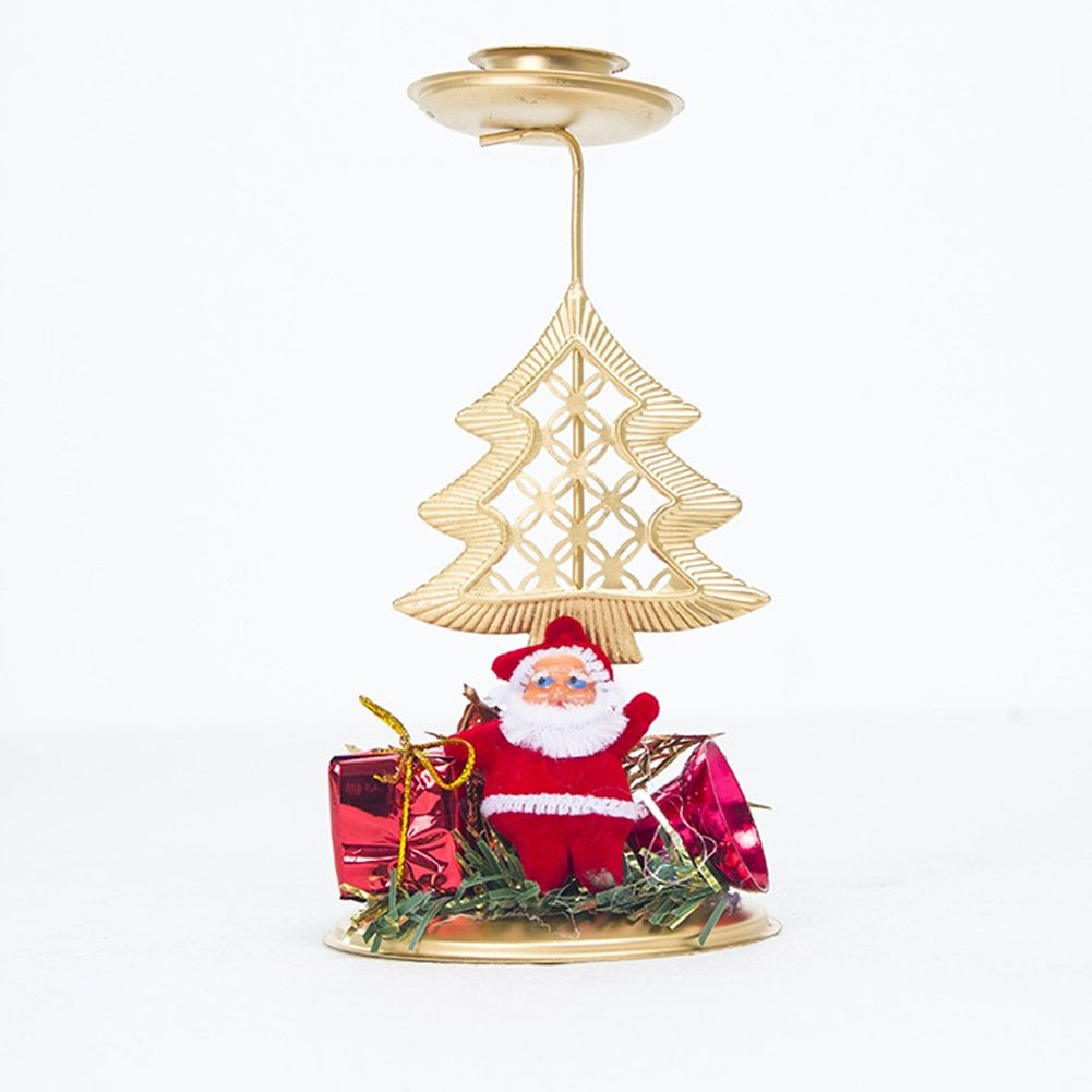 Santa Claus Snowflake Star Christmas Candlestick  Candle