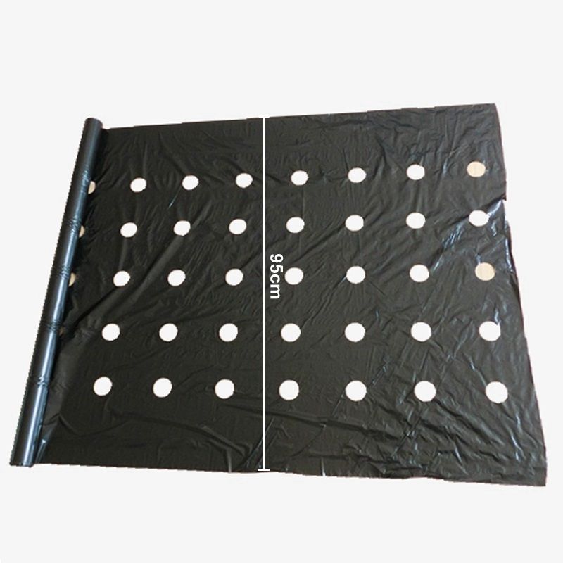 5M 5 Holes Black Mulch Film Hi-Quality Vegetable Plants Grow Film Protection Cover-Black