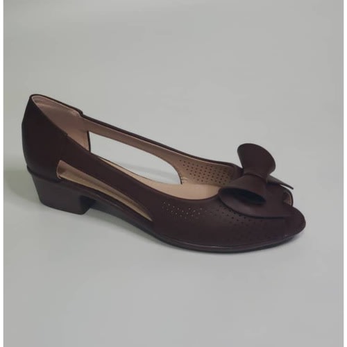 Melina Open Toes Women's Leather Shoe - Chocolate