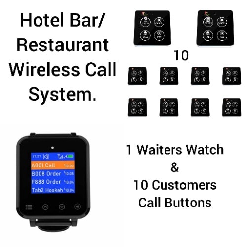 Hotel Restaurant/bar Waiter/customers Service Wireless Call System -10 Buttons/1watch Pack