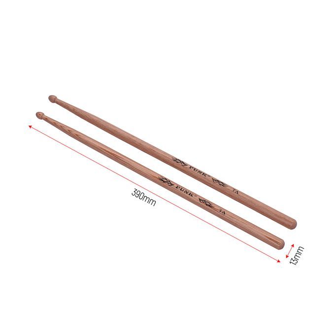 One Pair Of 7A Wooden Drumsticks Drum Sticks Hickory Wood