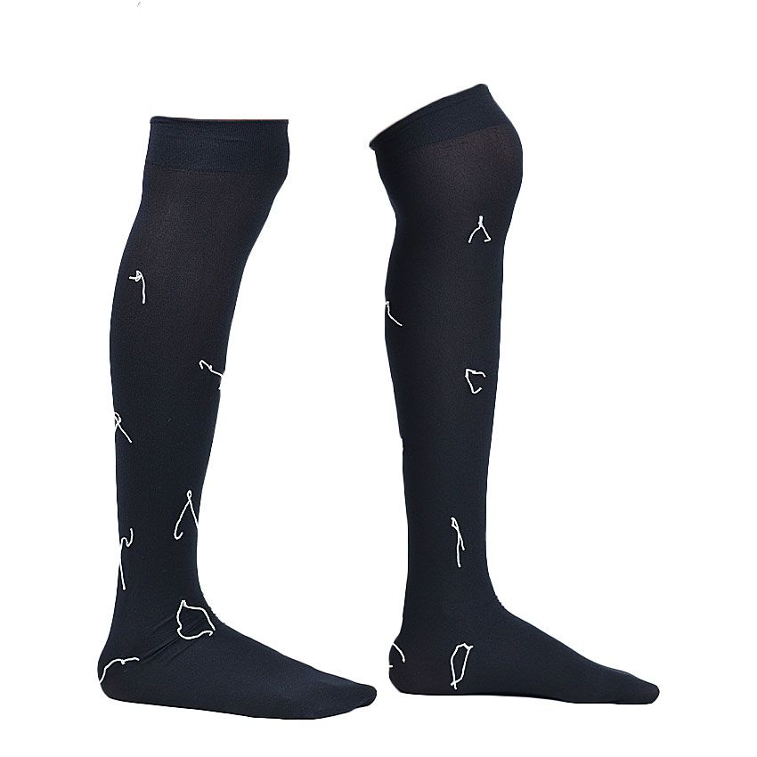 Hot Steps Thigh High Black Stockings Socks