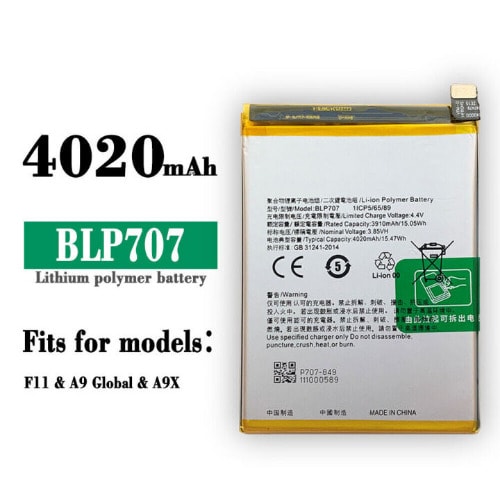 Battery Replacement For Oppo F11, A9 And A9x Blp 707