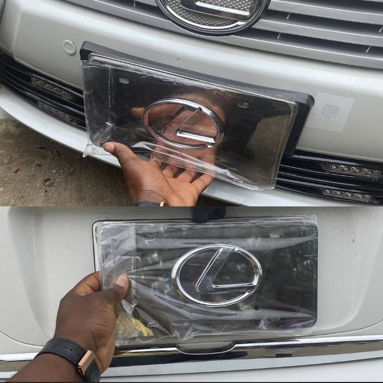 Silver Color Full Lexus Plate Number Cover/frame