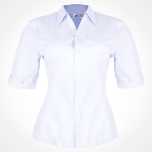 Short Sleeve Blouse - Light Blue