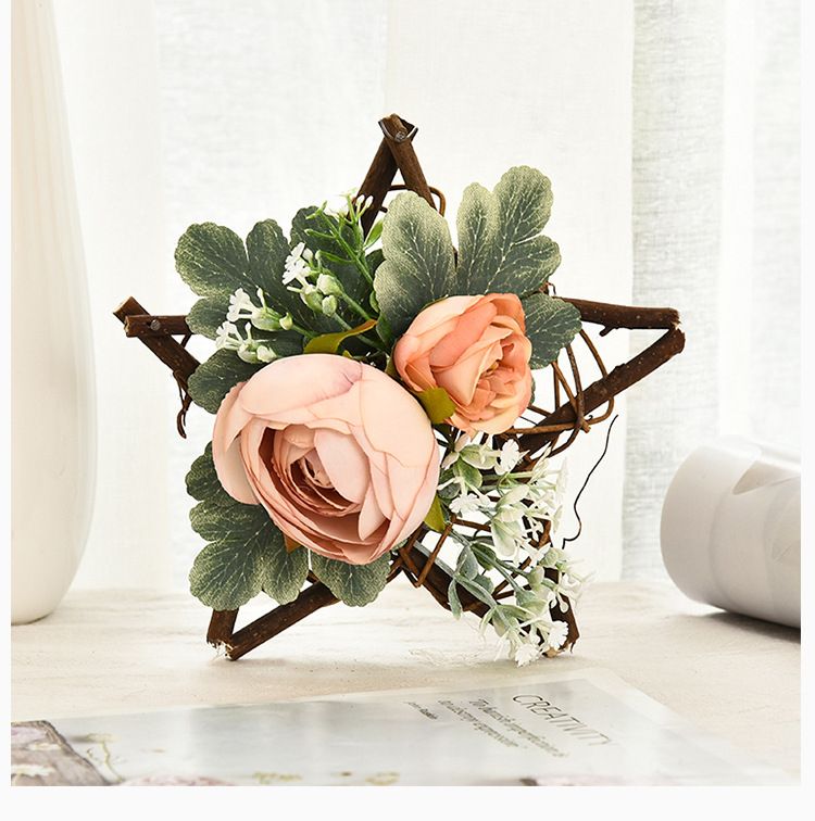 Christmas Artificial Flower Star Garland  Plant Greenery