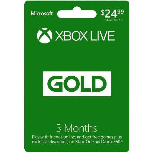 Xbox Live 3 Months Gold Membership Card - Xbox One & 360