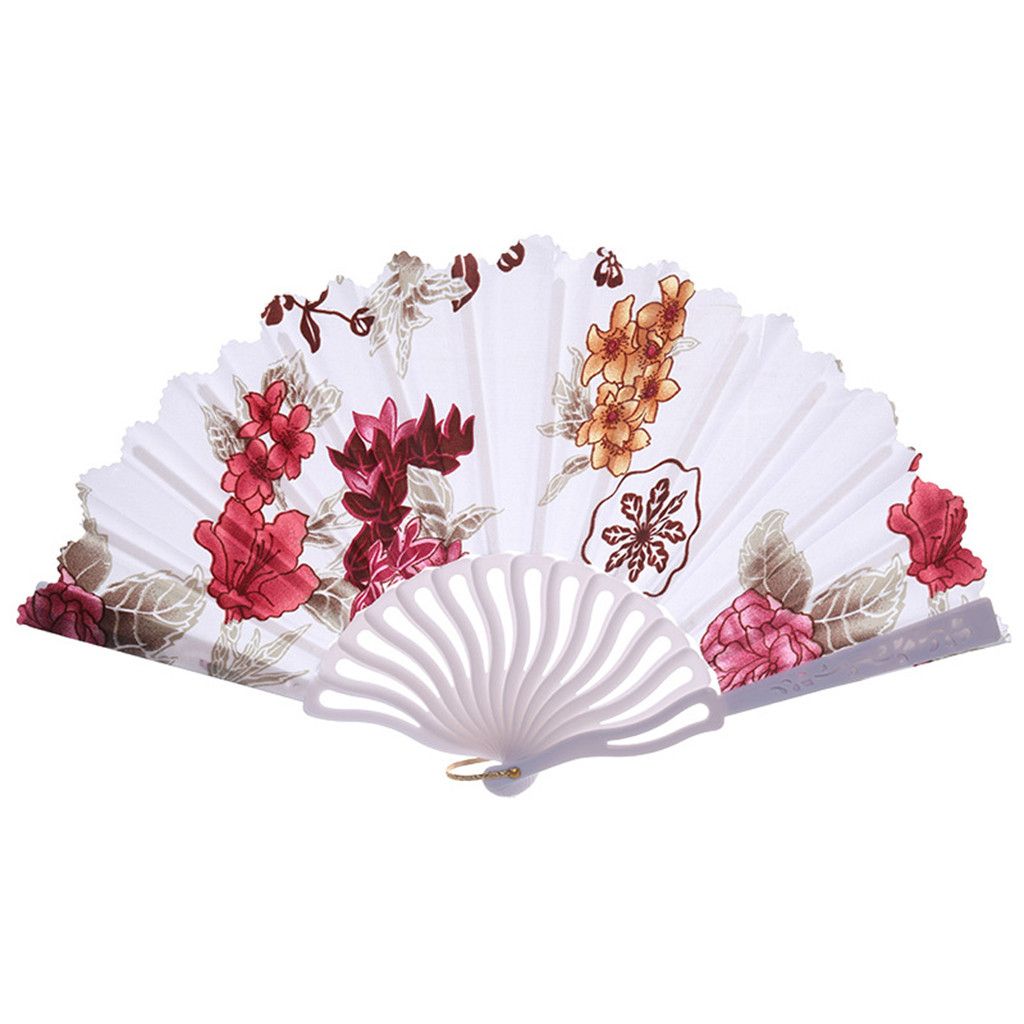 Party Fan Wedding Hand Chinese Folding C523 Held Flower Style Lace Best Dance 1pc Silk
